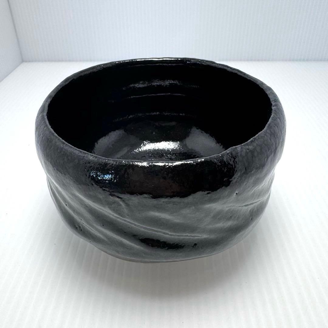 新品未使用 黒楽茶碗 三代佐々木松楽 楽焼 楽焼窯元 黒 共箱 説明書