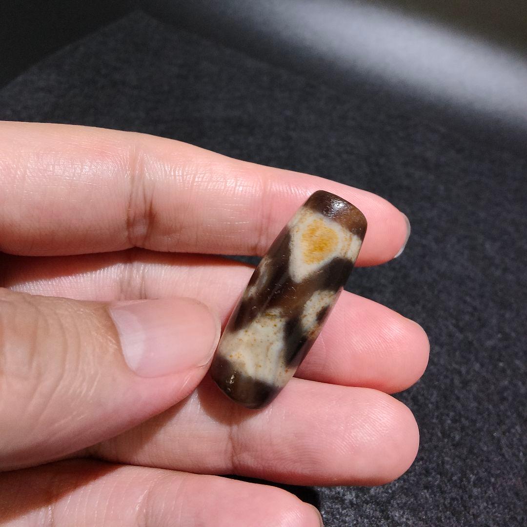 A27 朱砂老礦三眼天珠　天然石　鉱物　風水　開運　御守り　天珠　ブレスレット