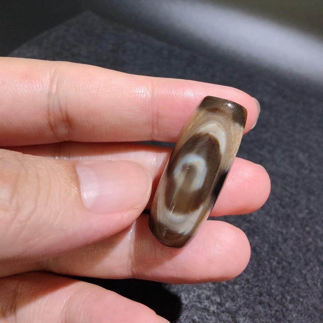 A27 朱砂老礦三眼天珠　天然石　鉱物　風水　開運　御守り　天珠　ブレスレット