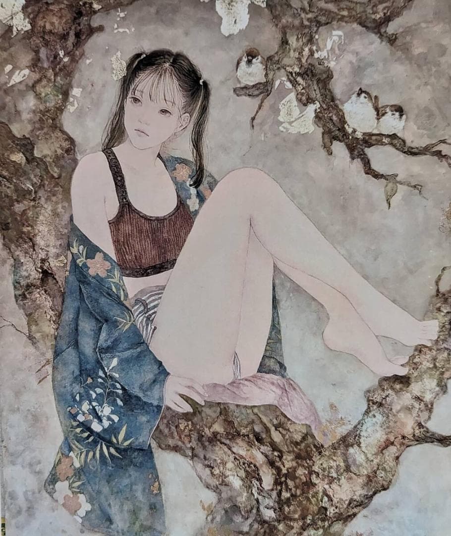 高久梓、「禁猟区」、希少画集・額装画、日本製・新品額縁にて額装致します