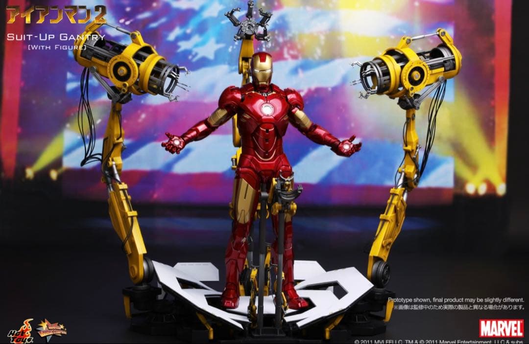 ホットトイズ1/6アイアンマン 2スーツアップガントリー マーク4付き脱着装置