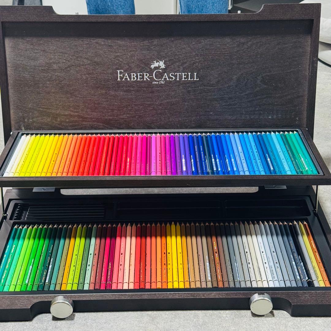 未使用 FABERCASTELL ファーバーカステル 油性色鉛筆120色 木箱