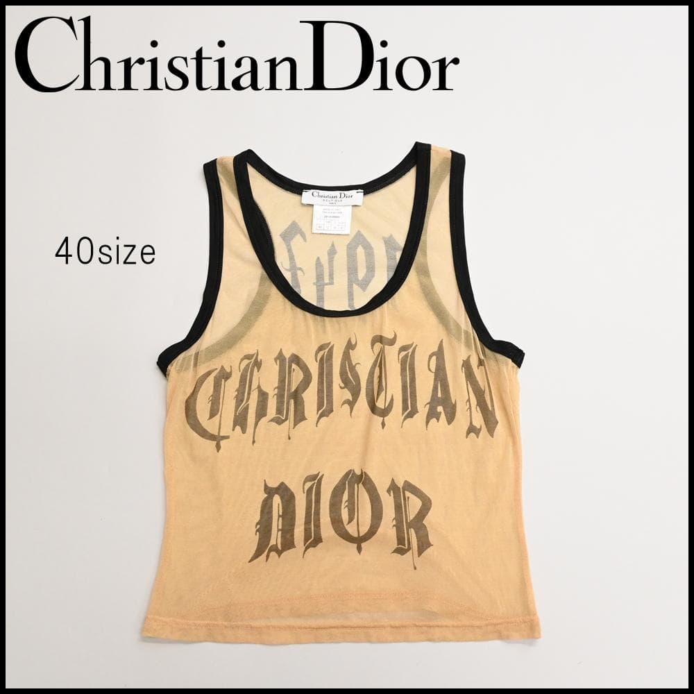 47956★クリスチャンディオール タンクトップ メッシュ