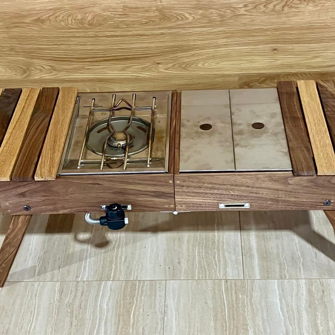 在庫品　スライドテーブル THEBOX フル天然ウォルナット×オーク