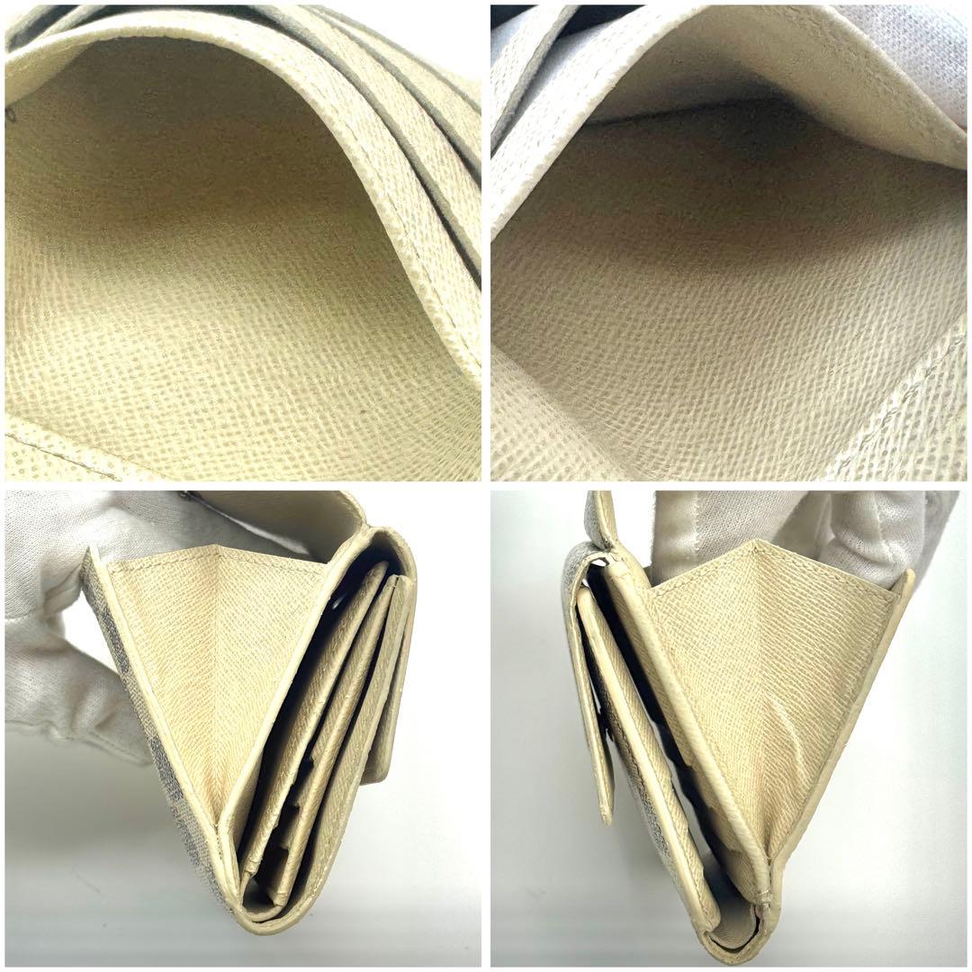 【新型美品】 ルイヴィトン ダミエアズール ポルトフォイユ エリーズ 三つ折り