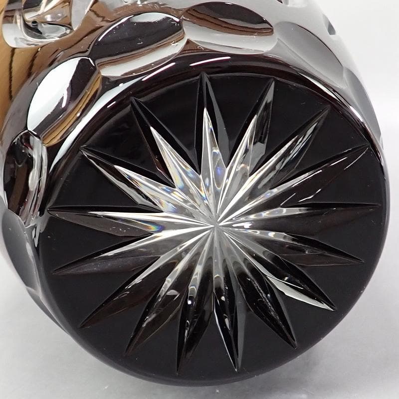 RU-5232　マイセン　クリスタル　フクロウ彫刻　大花瓶　約25㎝