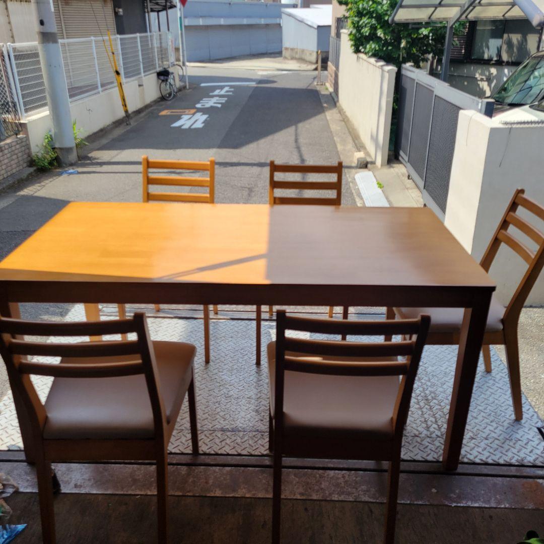 引取限定！木製ダイニングテーブルと椅子セット
