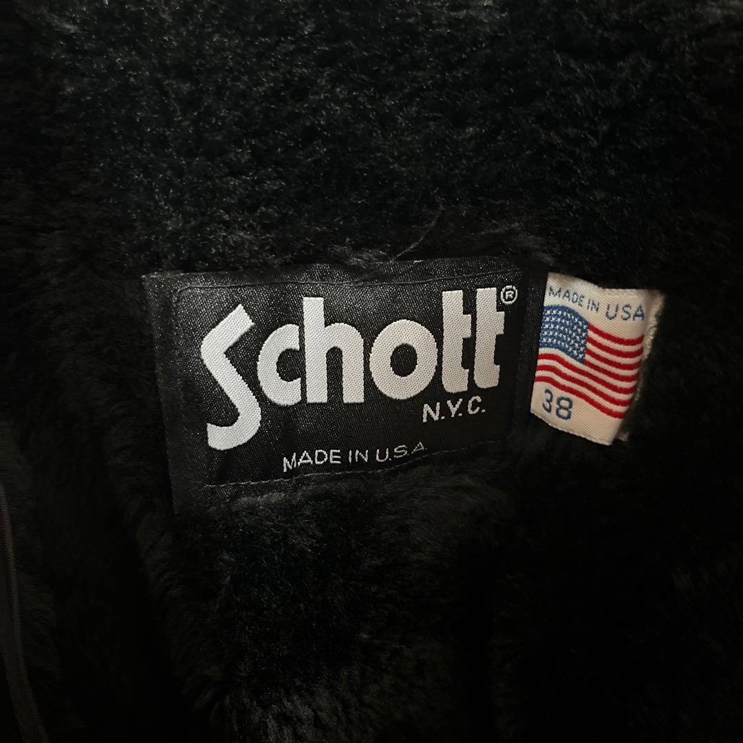 【極美品】Schott シングル レザージャケット 38 ファー ライナー付き