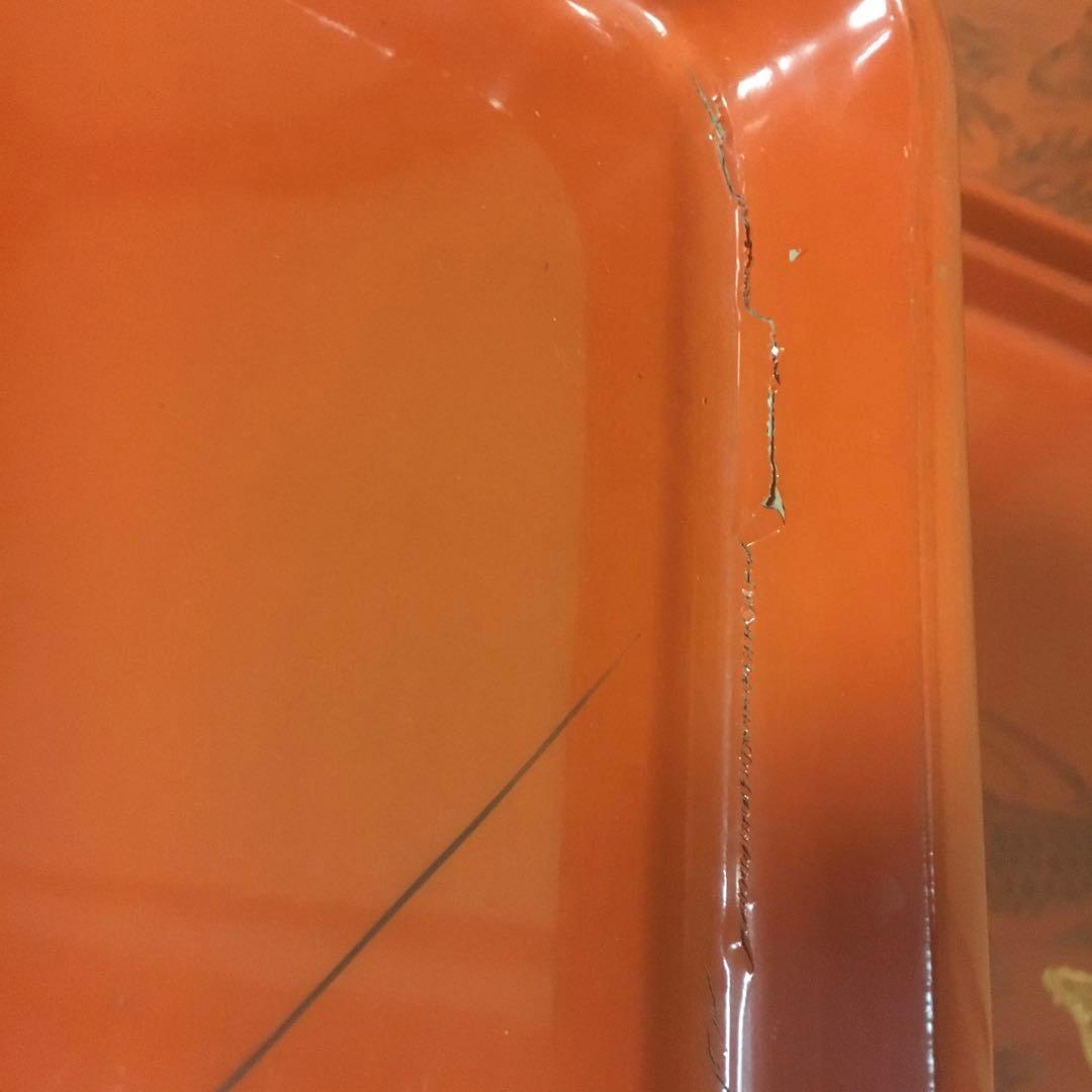 時代物　朱漆会席膳　　漆器懐石膳　5客　　　鯉図　　明治期　アンティーク　骨董