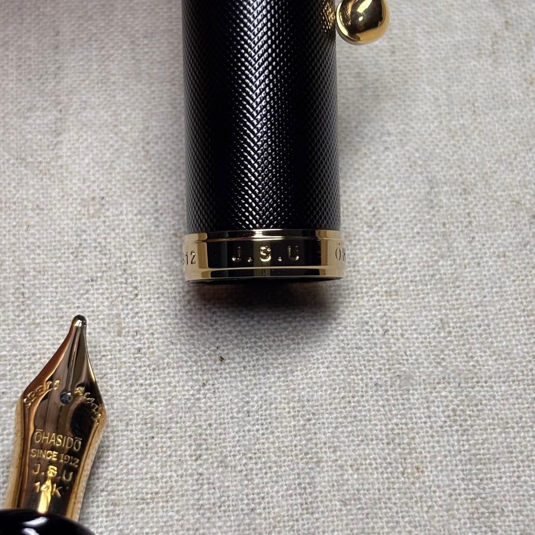 【美品】OHASIDO 手作り万年筆の大橋堂J.S.U 14K エボナイト製