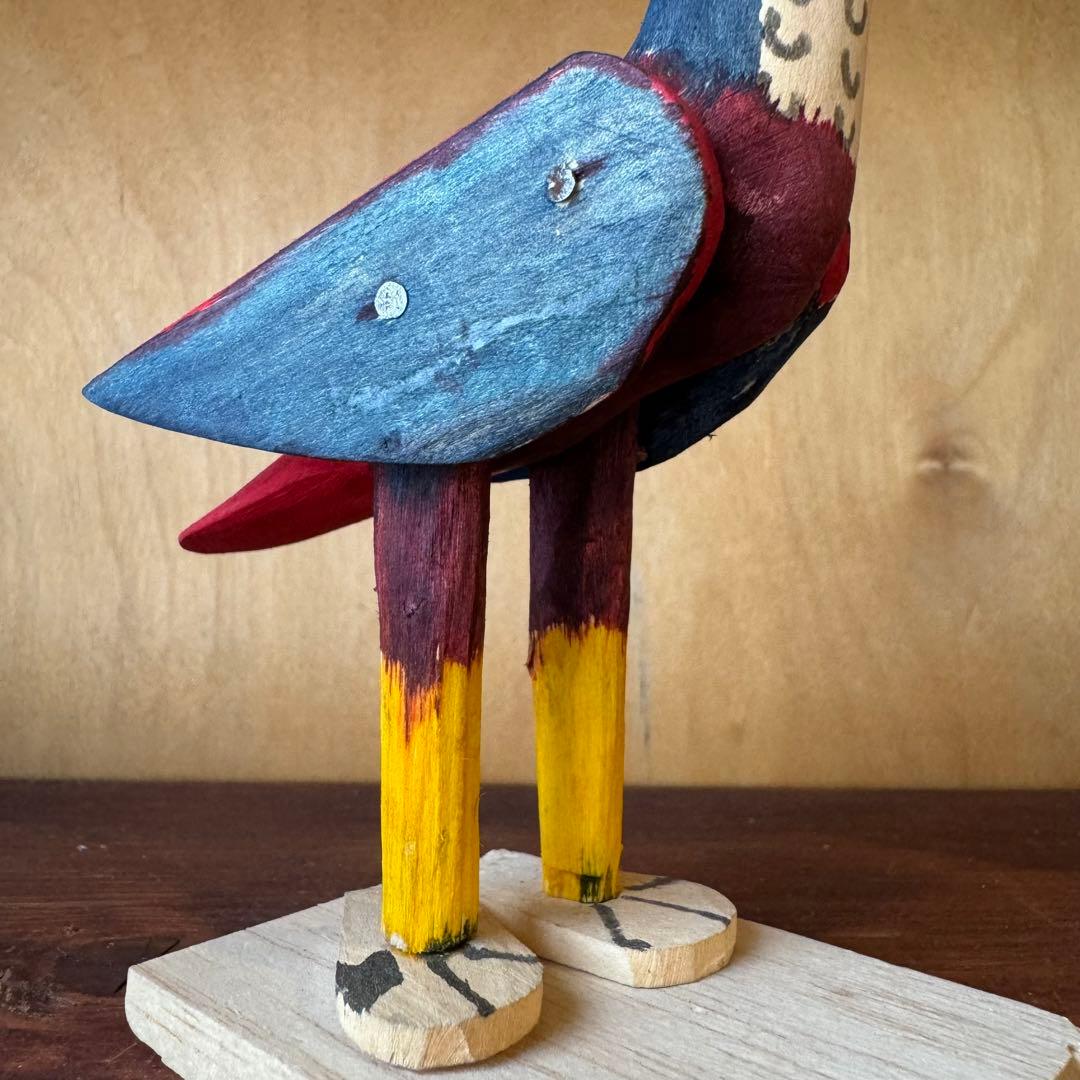 メキシコ ビンテージ ウッドカーヴィング ヒクイドリ 民藝 オブジェ 置物 古物
