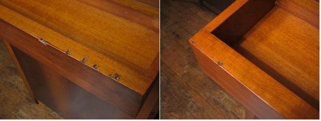 フレンチアンティーク 木象嵌 オルモル装飾 ピアキャビネット 鍵付き