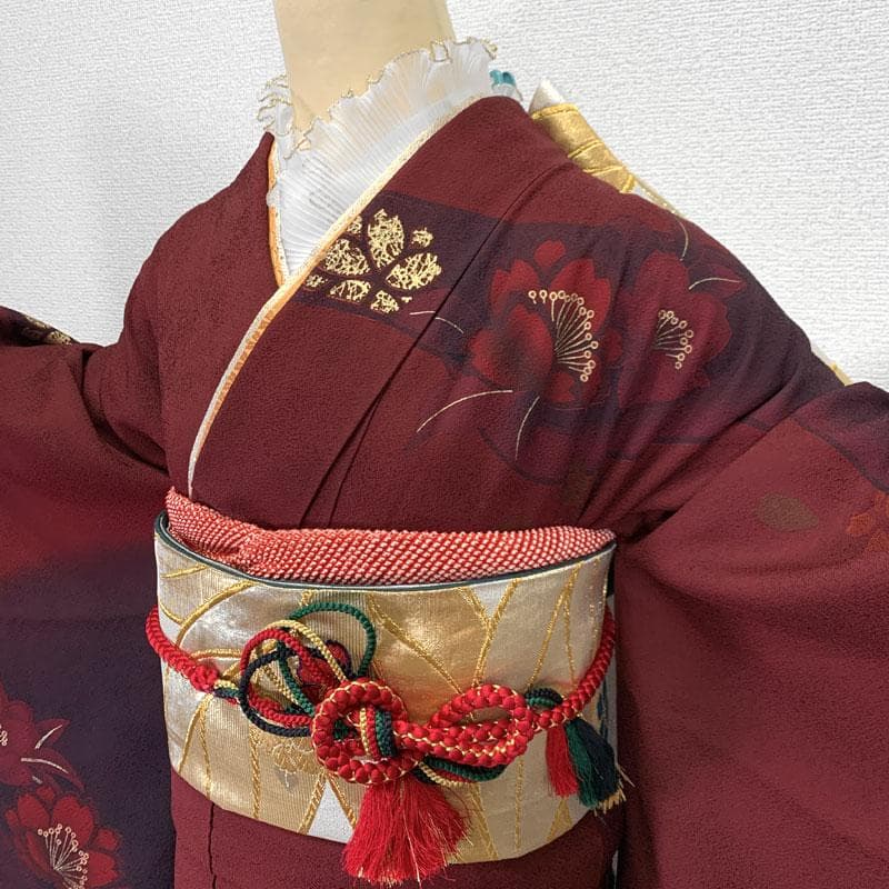 601z11,412y1,510u7,小物類〇モダン 振袖 やや身幅広め〇美品