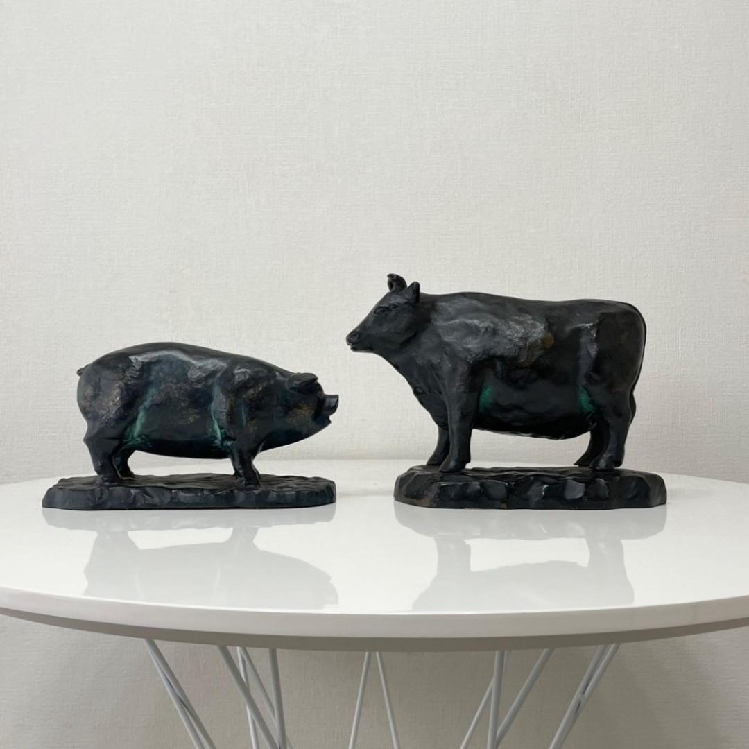 ヴィンテージ 牛 部位 鉄製 オブジェ アイアン 置物 ビンテージ