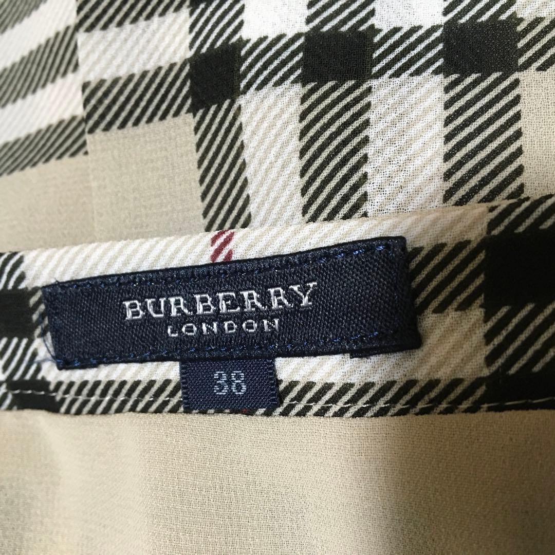 BURBERRY Londonノバチェック柄 薄手プリーツスカート 38 美品