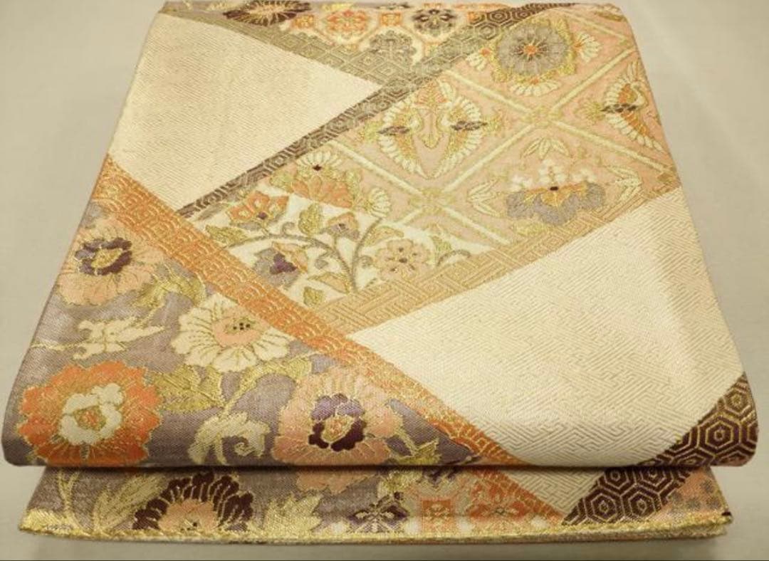 振袖 フルセット6点サイズM〜Ｌ草花文　銀駒彩　正絹