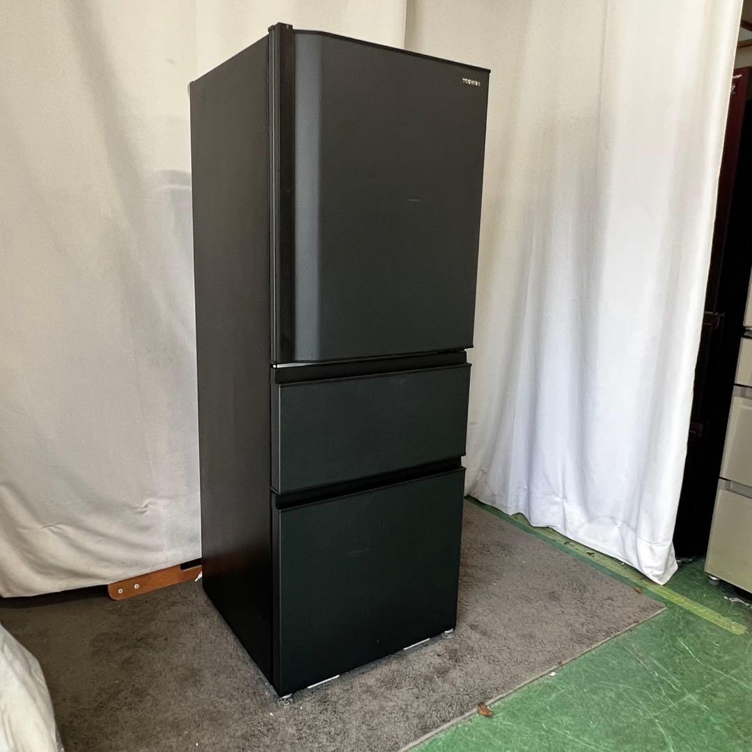 762⭕️設置無料　冷蔵庫　東芝　大型　300-400ℓ　安い　中古　黒　22年
