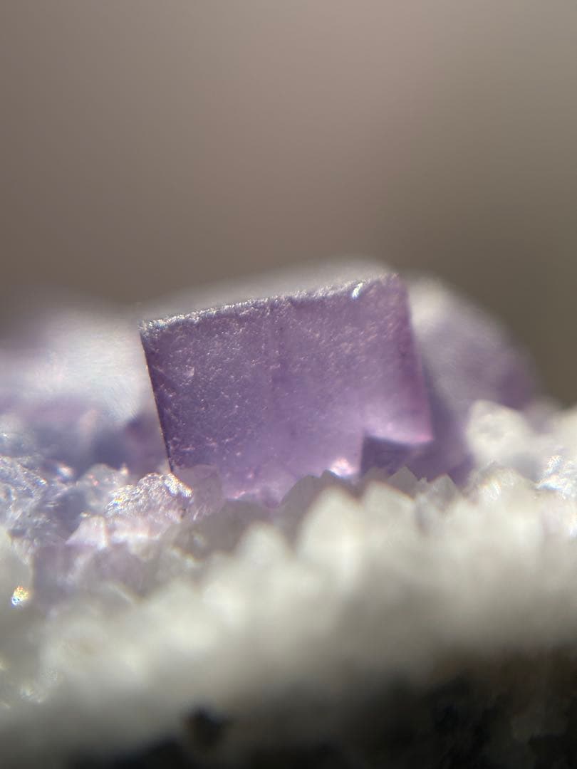 中国 ヤオガンシャン産　パープルブルー　フローライト　水晶　共生鉱物　鉱物標本