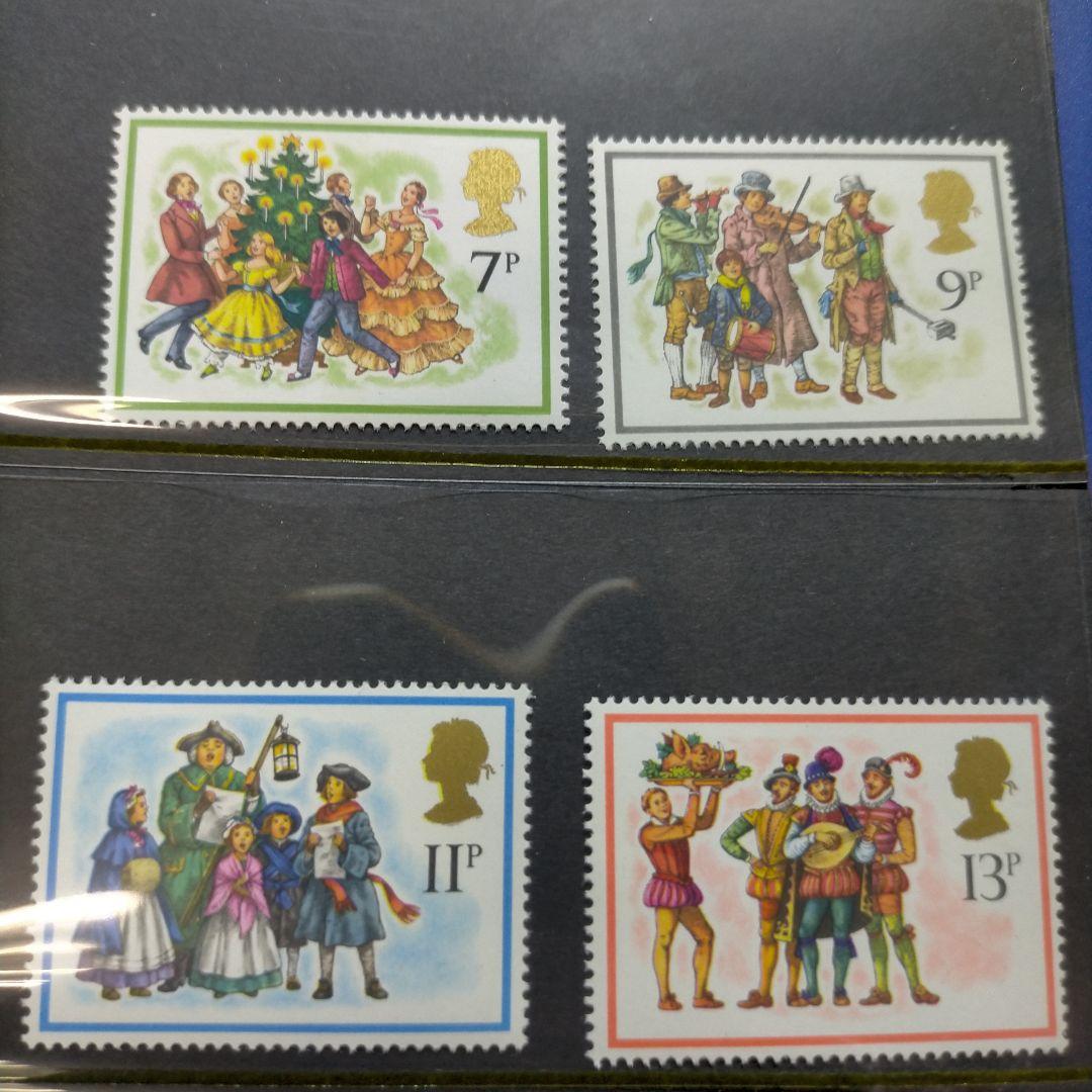 売約3285 外国切手 イギリス 1978.80年 クリスマス  切手パック