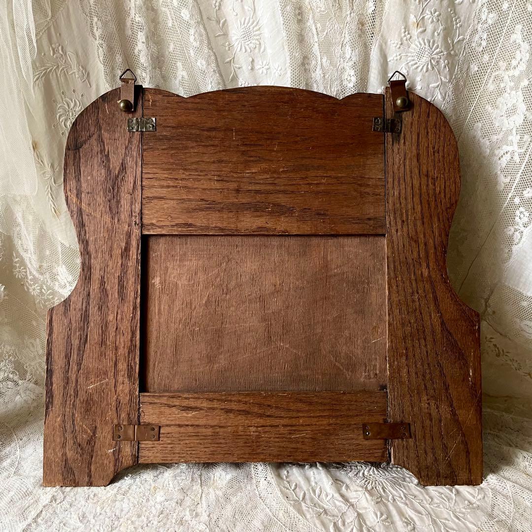 19世紀イギリスアンティーク壁掛け木製レターラック　家具シェルフステーショナリー