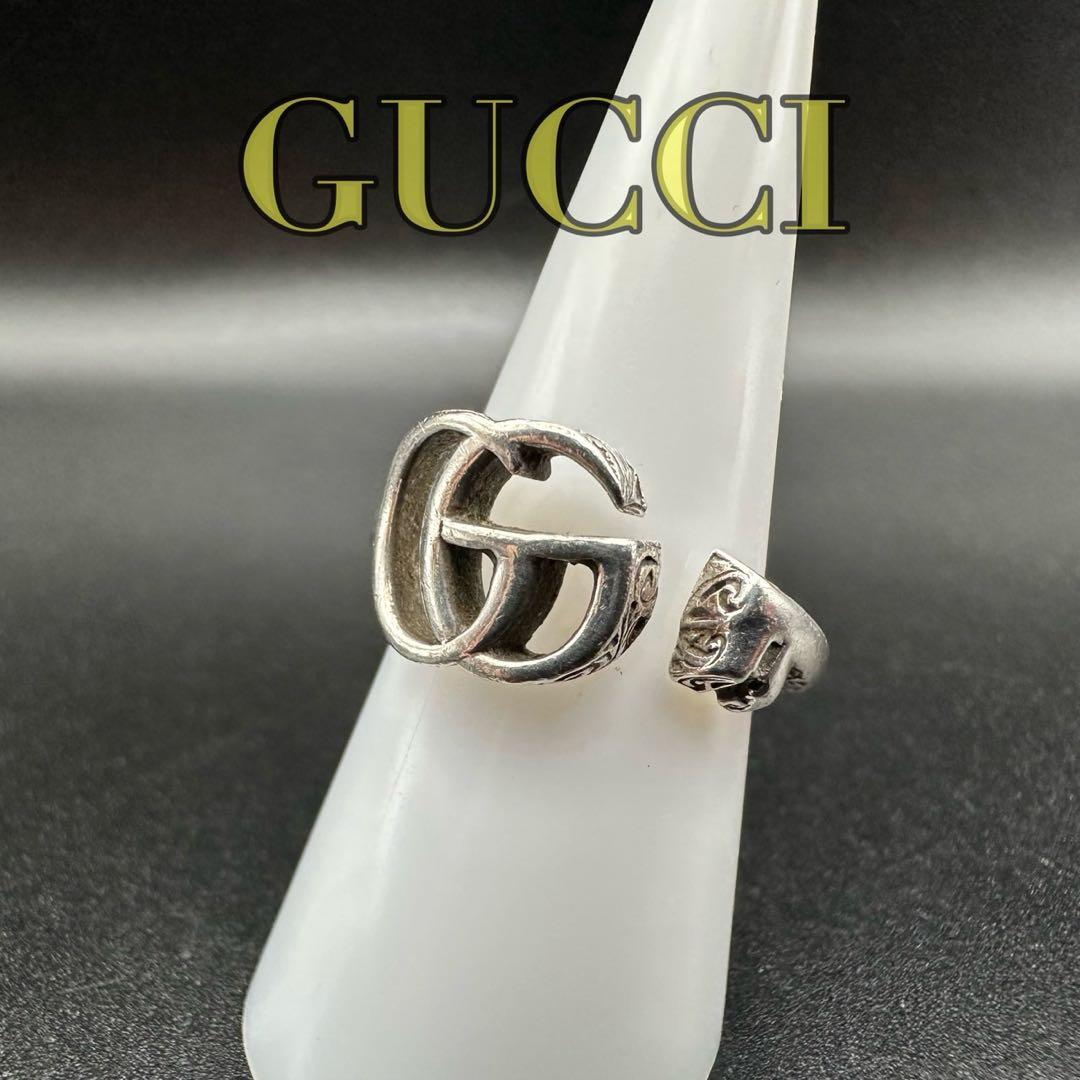 極美品✨　GUCCI　リング　指輪　アラベスク　ロゴ　刻印　1377