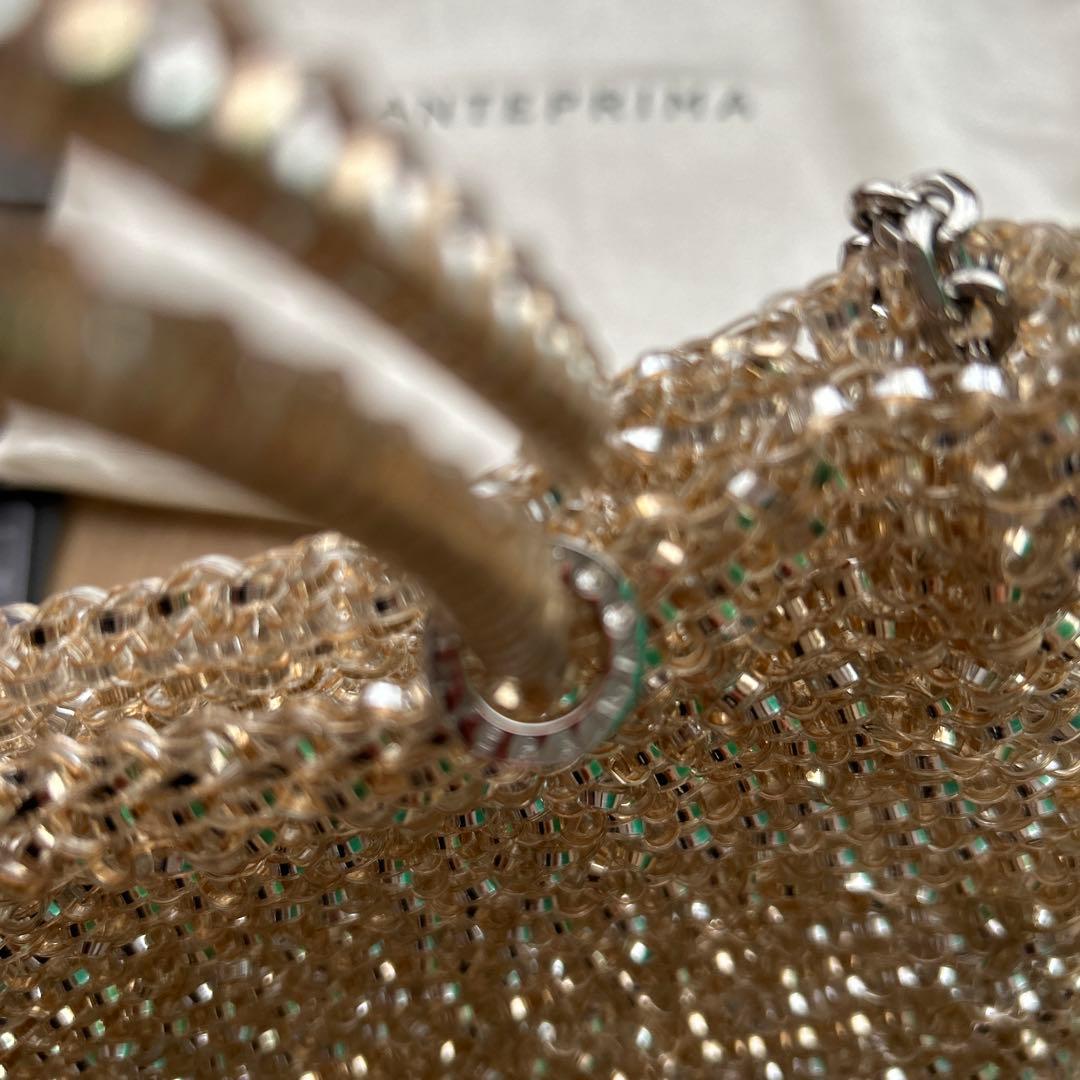 美品♡ANTEPRIMA ゴールド ビーズ ハンドバッグ