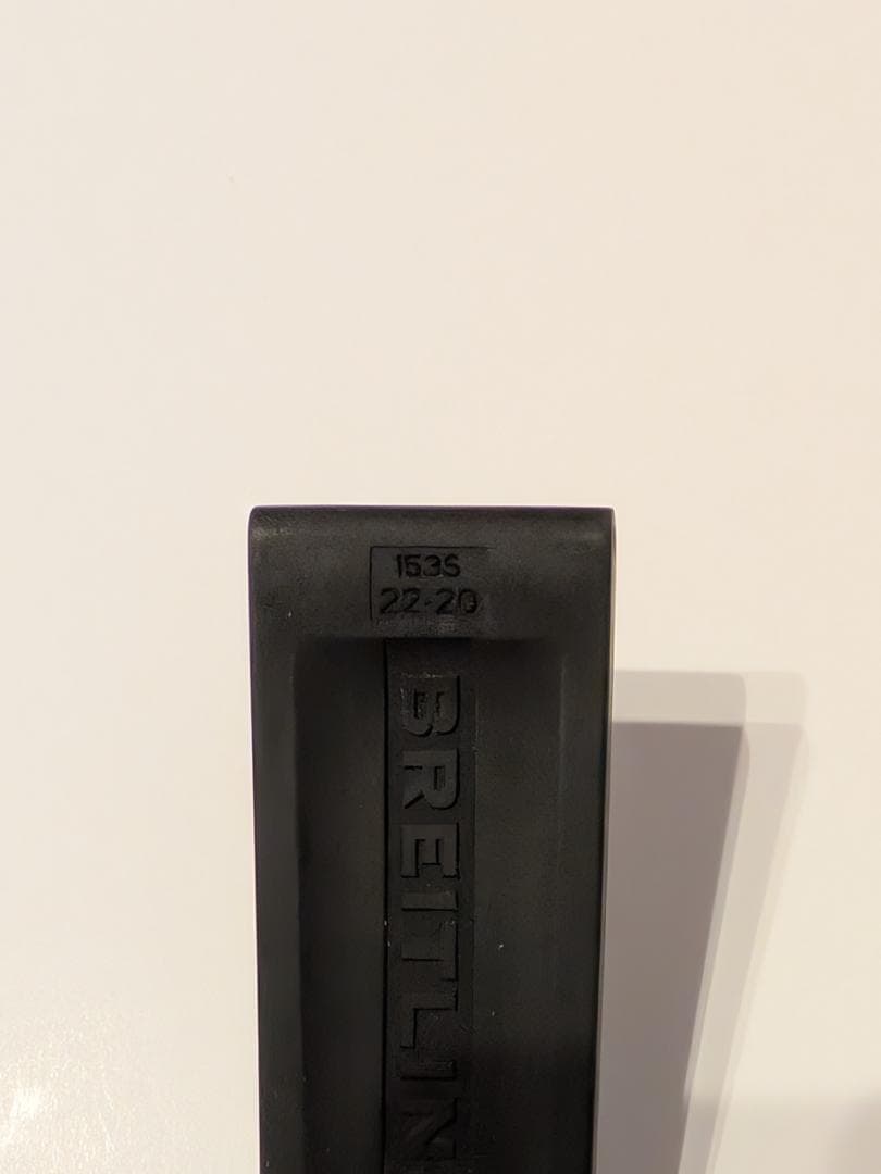 純正BREITLING ブラックラバーベルト フォールディングバックル SET