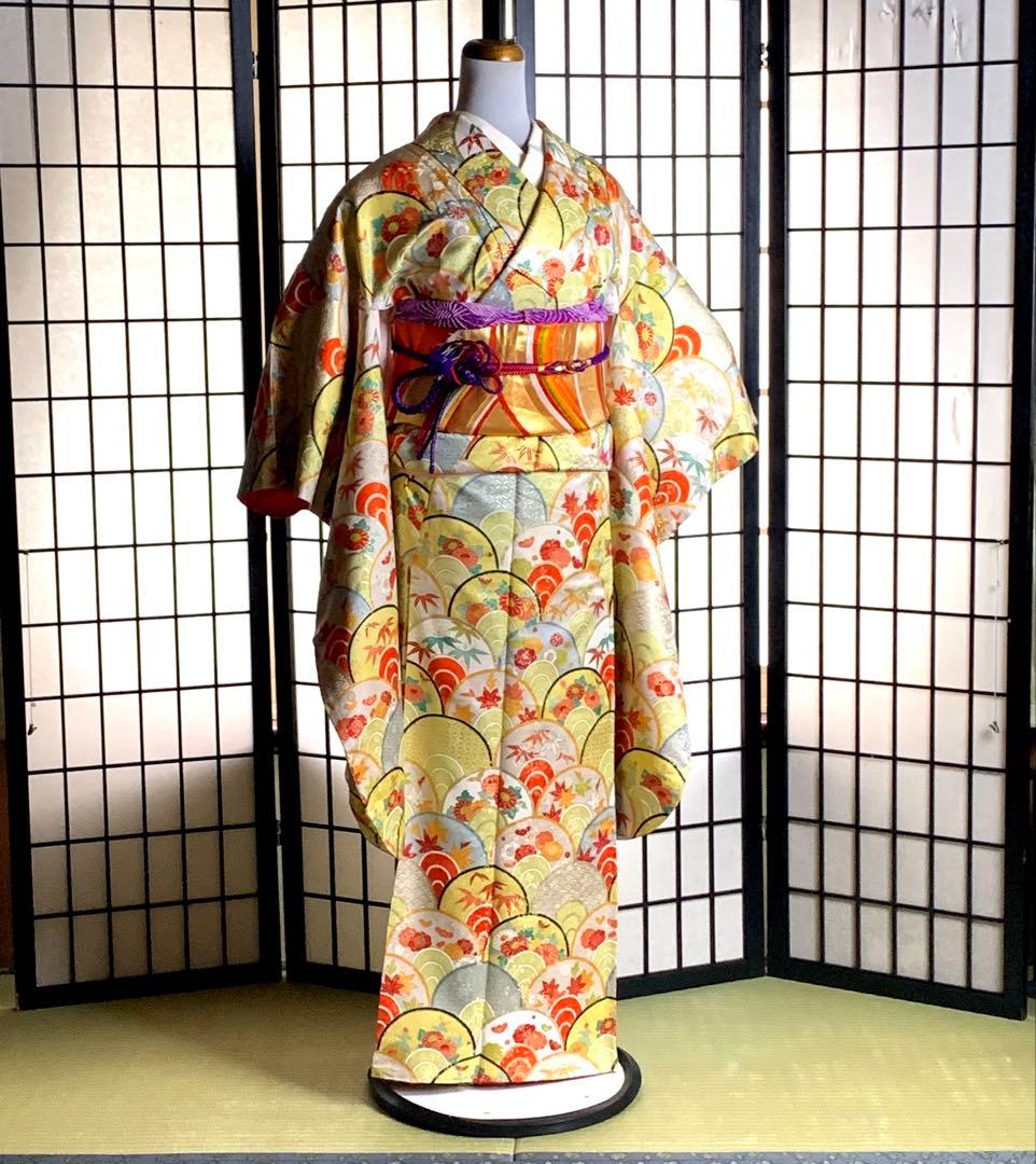 m*m様 【美品】振袖　正絹100% 5点　フルセット　身丈160cm 吉祥紋様