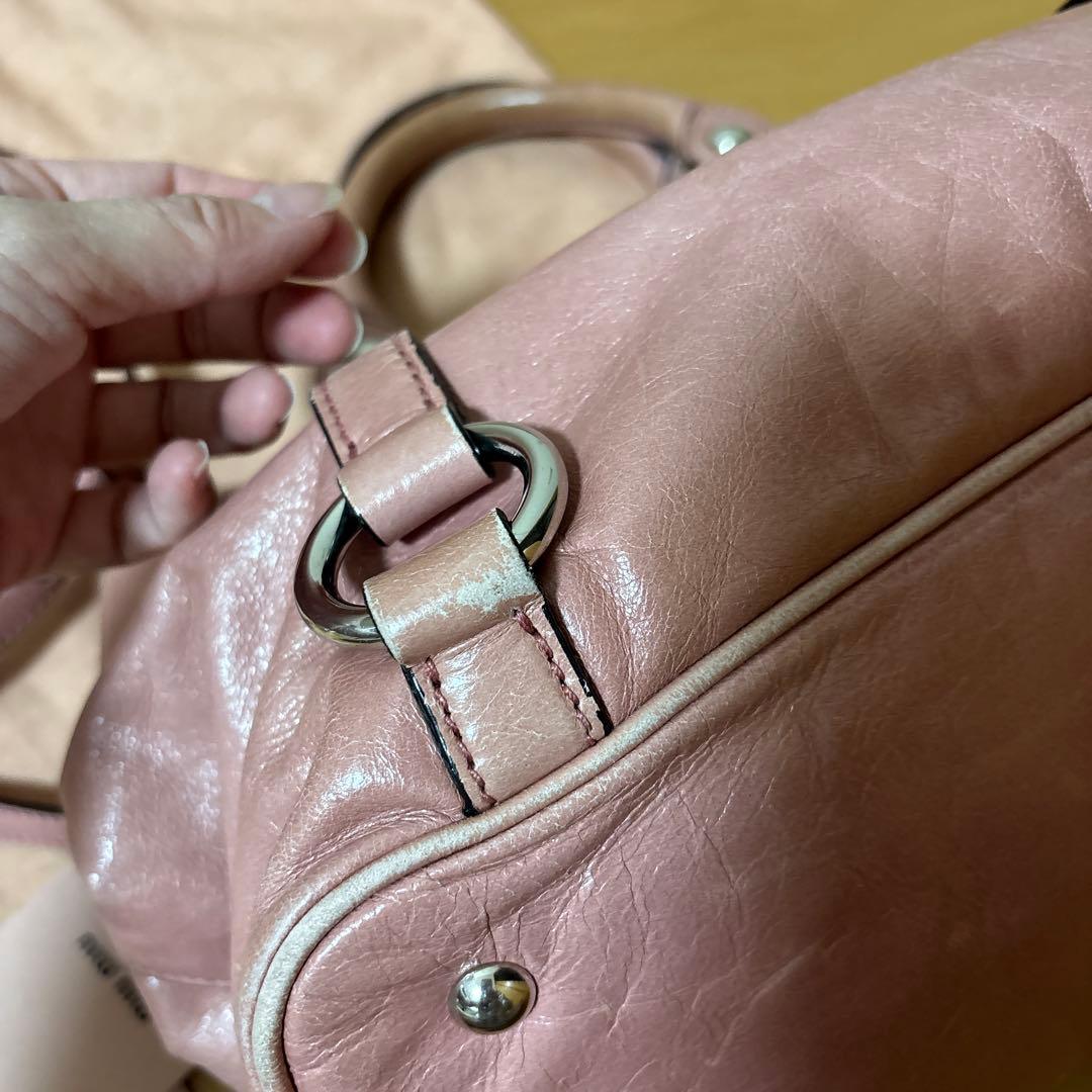 miu miu ピンク ハンドバッグ RN0685