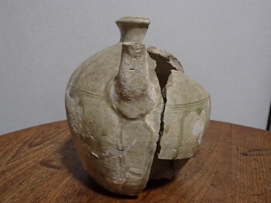 骨董　水注ぎ　古瀬戸　灰釉