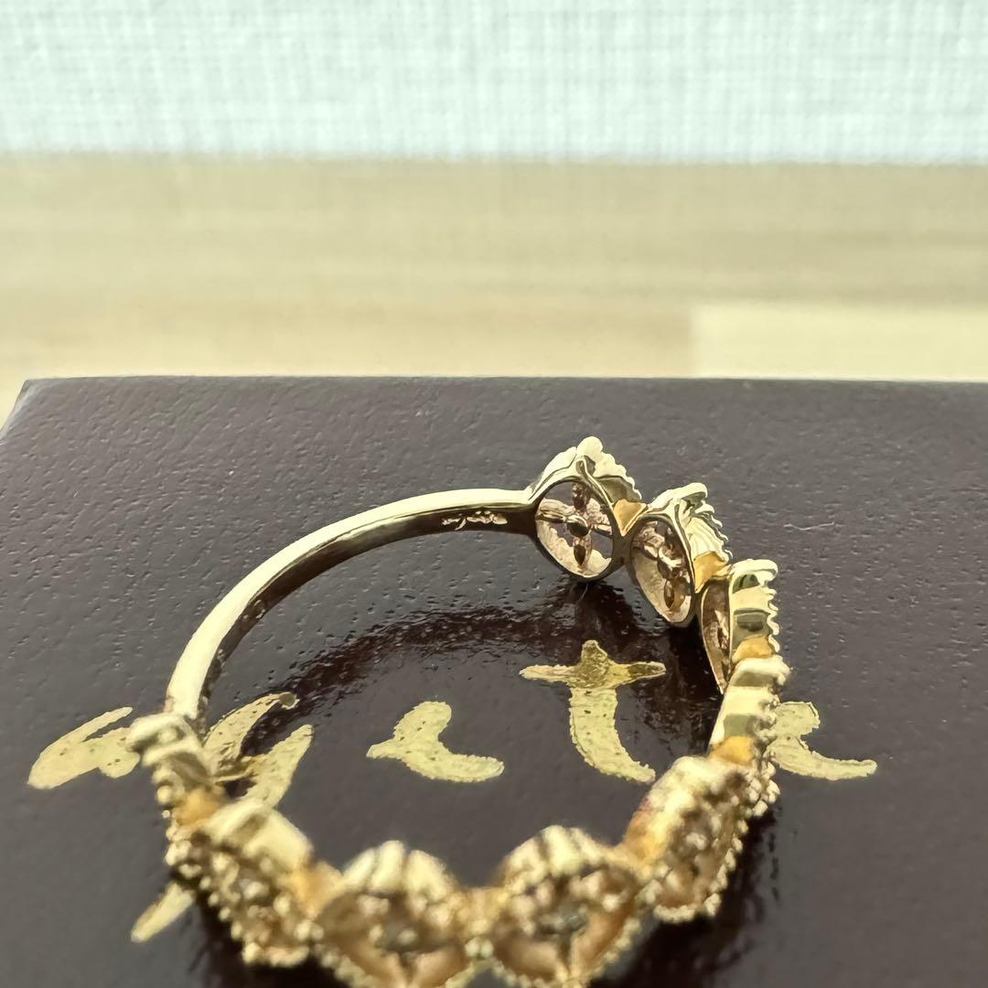 agete k10 透かしダイヤモンドリング