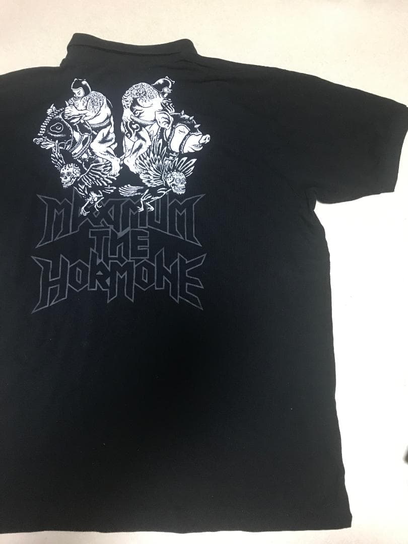 マキシマムザホルモン XXL ホルモン 未使用 ポロシャツ 豚 牛 ガイコツ
