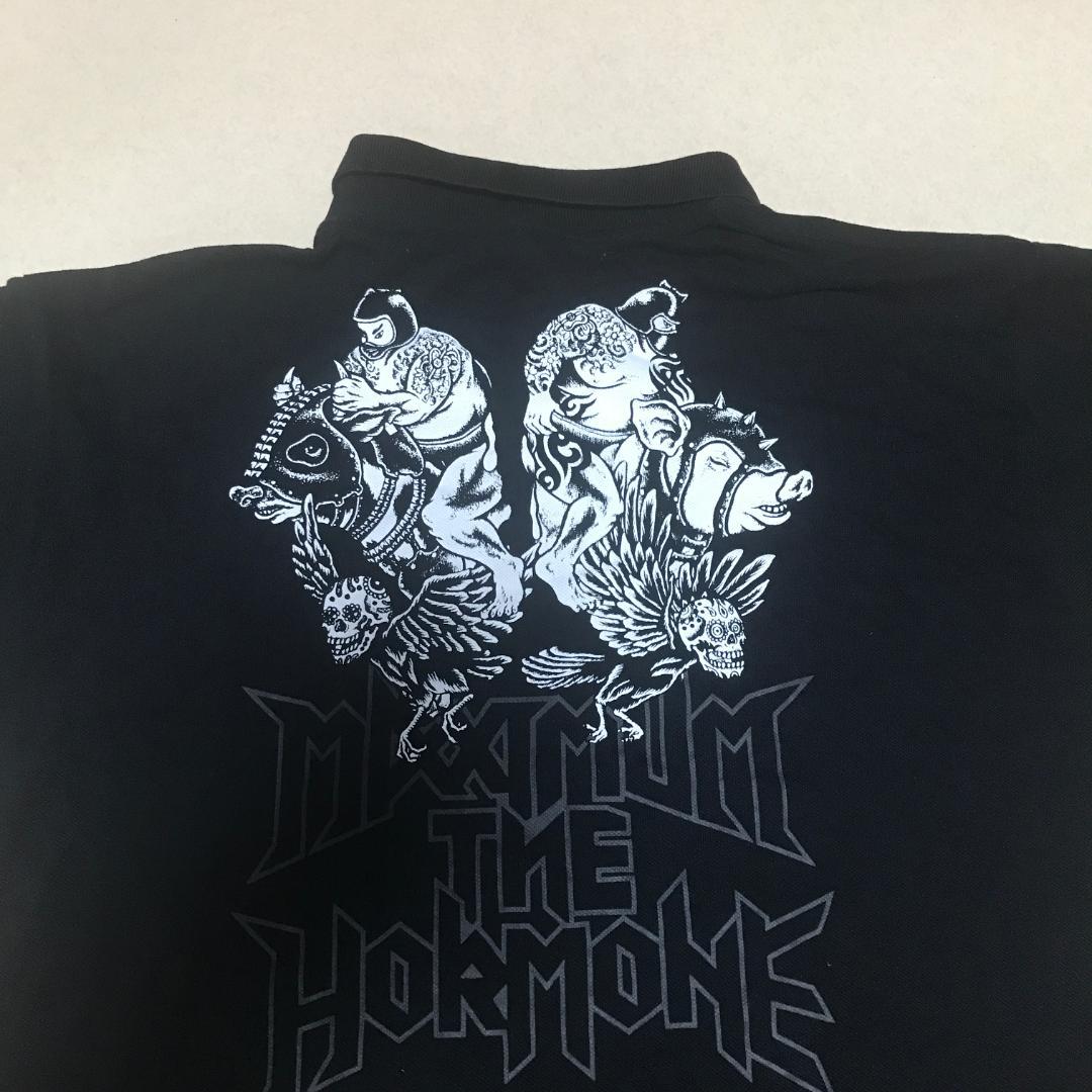 マキシマムザホルモン XXL ホルモン 未使用 ポロシャツ 豚 牛 ガイコツ