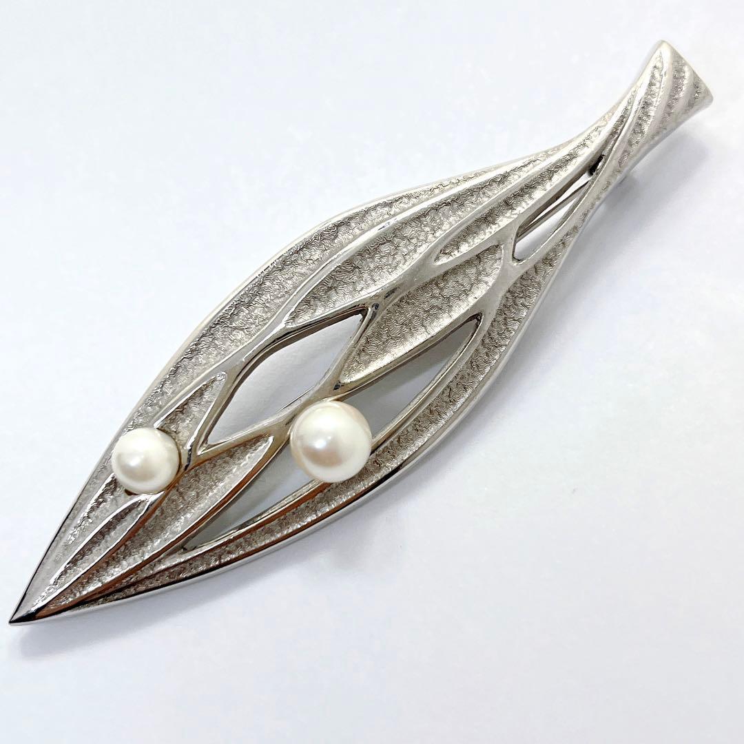 MIKIMOTO ミキモト パール　ブローチ　コサージュ　リーフ　葉