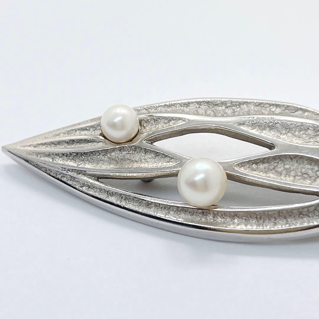 MIKIMOTO ミキモト パール　ブローチ　コサージュ　リーフ　葉