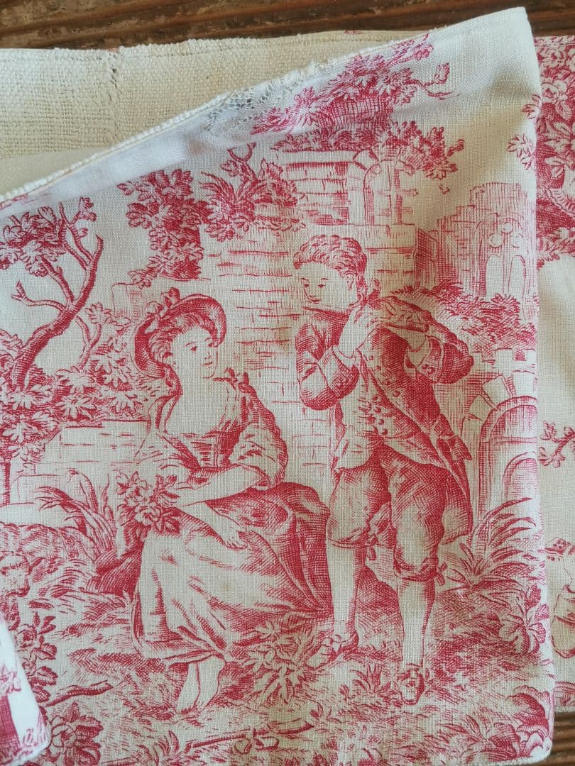 アンティークトワルドジュイ 子供とカップルと天使 田園風景 ランナー マフラー