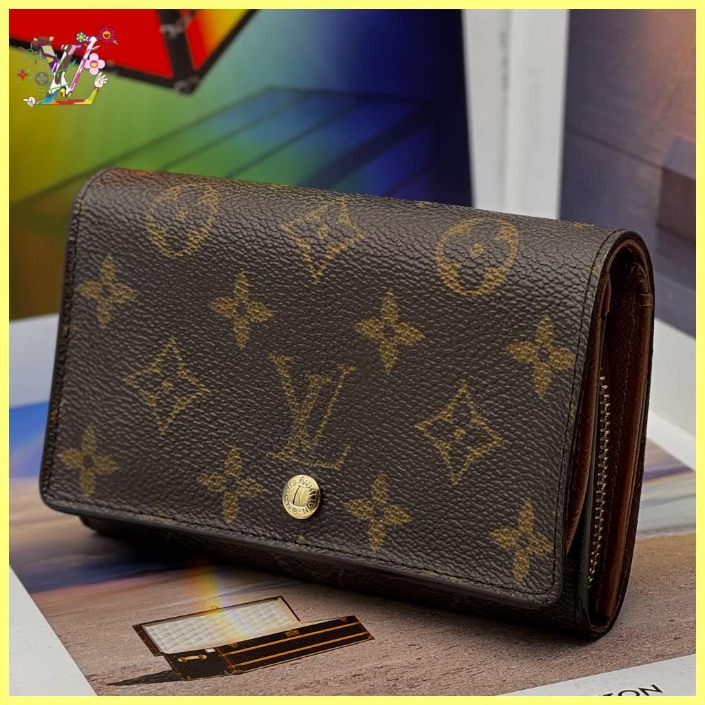 極上 ルイヴィトン モノグラム ポルトフォイユ トレゾール 折り財布 A12