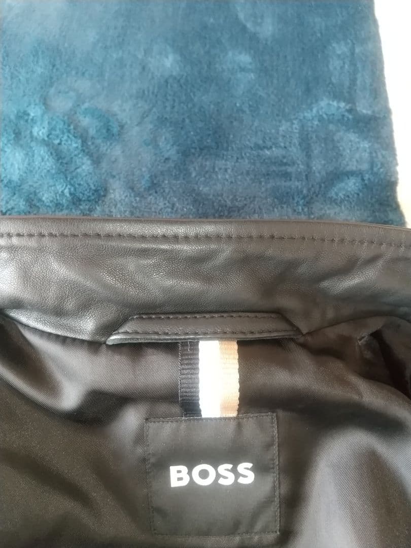 HUGO BOSS レザー シングル ライダースジャケット 革ジャン ラムレザー
