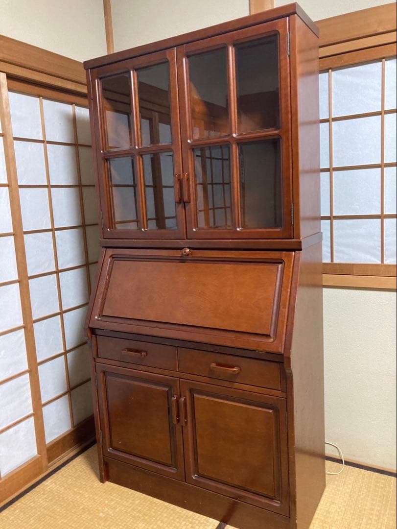 書棚　ライティングビューロー　本棚　机　レトロ　アンティーク