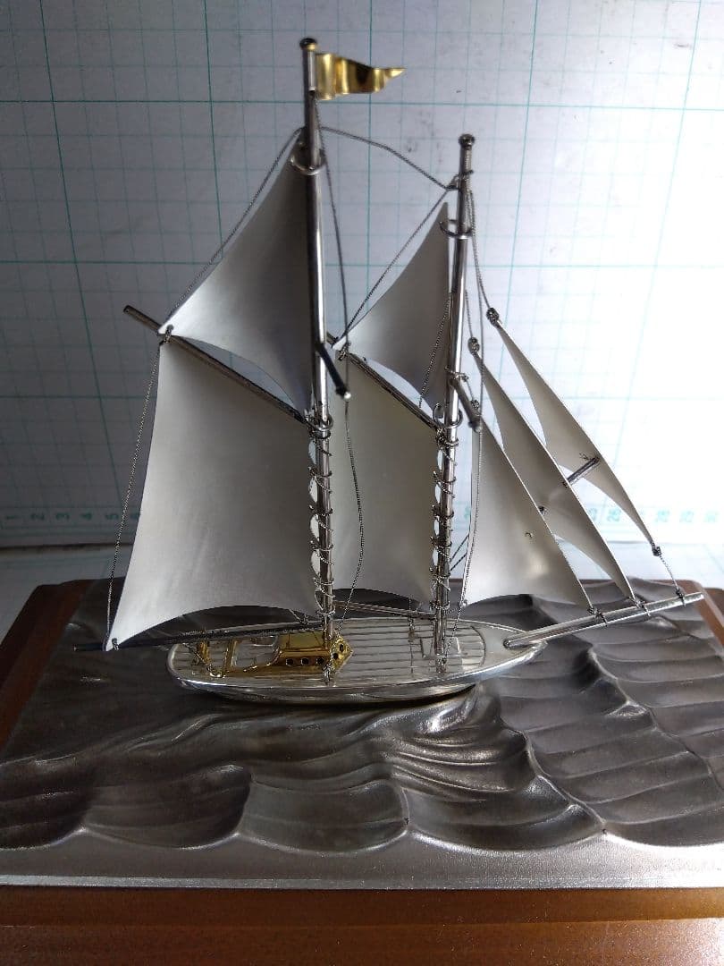 【定価33万円】刻印 Silver 985 関武比古 銀製ヨット２本マスト 5号