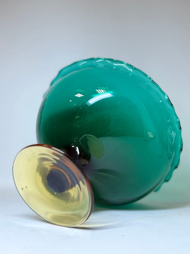 T80 昭和レトロ コンポートガラス鉢 アンティーク