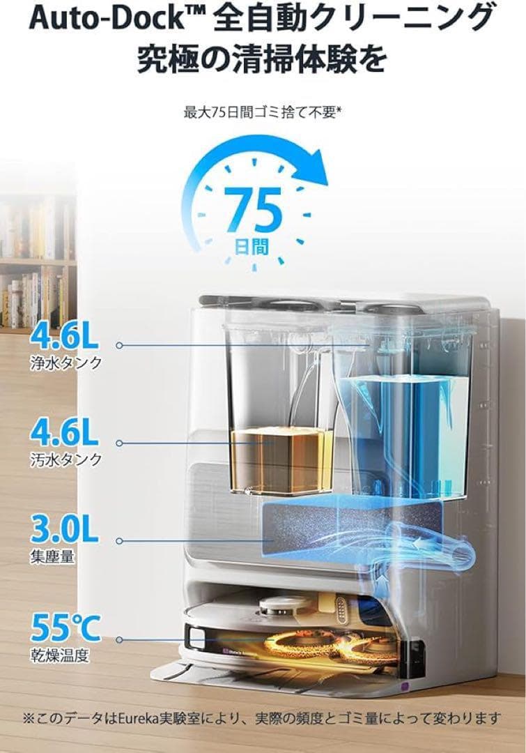 ロボット掃除機 強力吸引 全自動ステーション 自動洗浄　DuoDetectAI