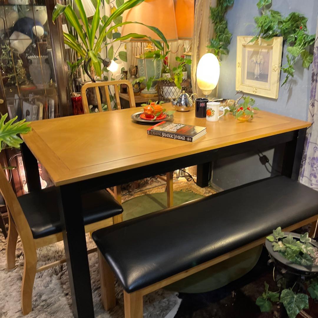 リュウ Sale ヴィンテージ ヘリンボーンデザインダイニングテーブル北欧