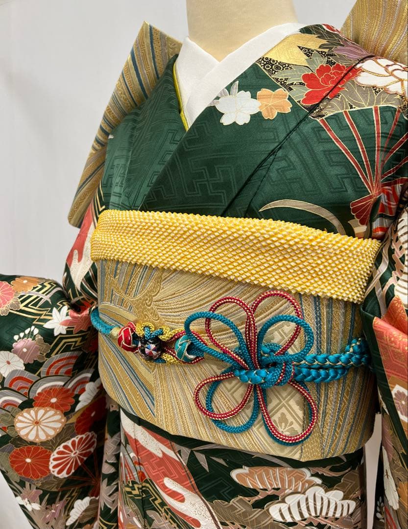 振り袖　フルセット　別誂長襦袢付　成人式　 金彩加工　刺繍入り　632