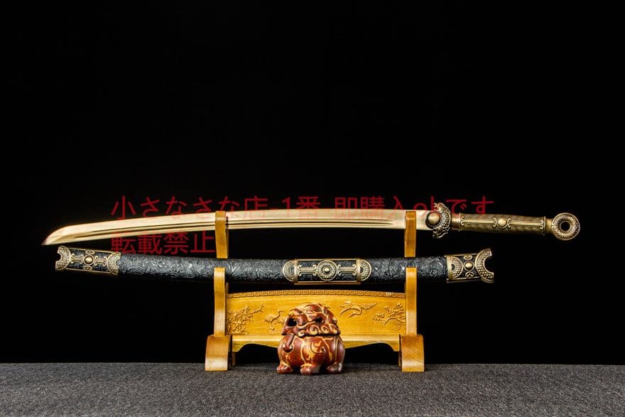 サンゴールド刺繍春刀-高性能マンガン鋼 古兵器 刀装具　日本刀　模造刀 居合刀