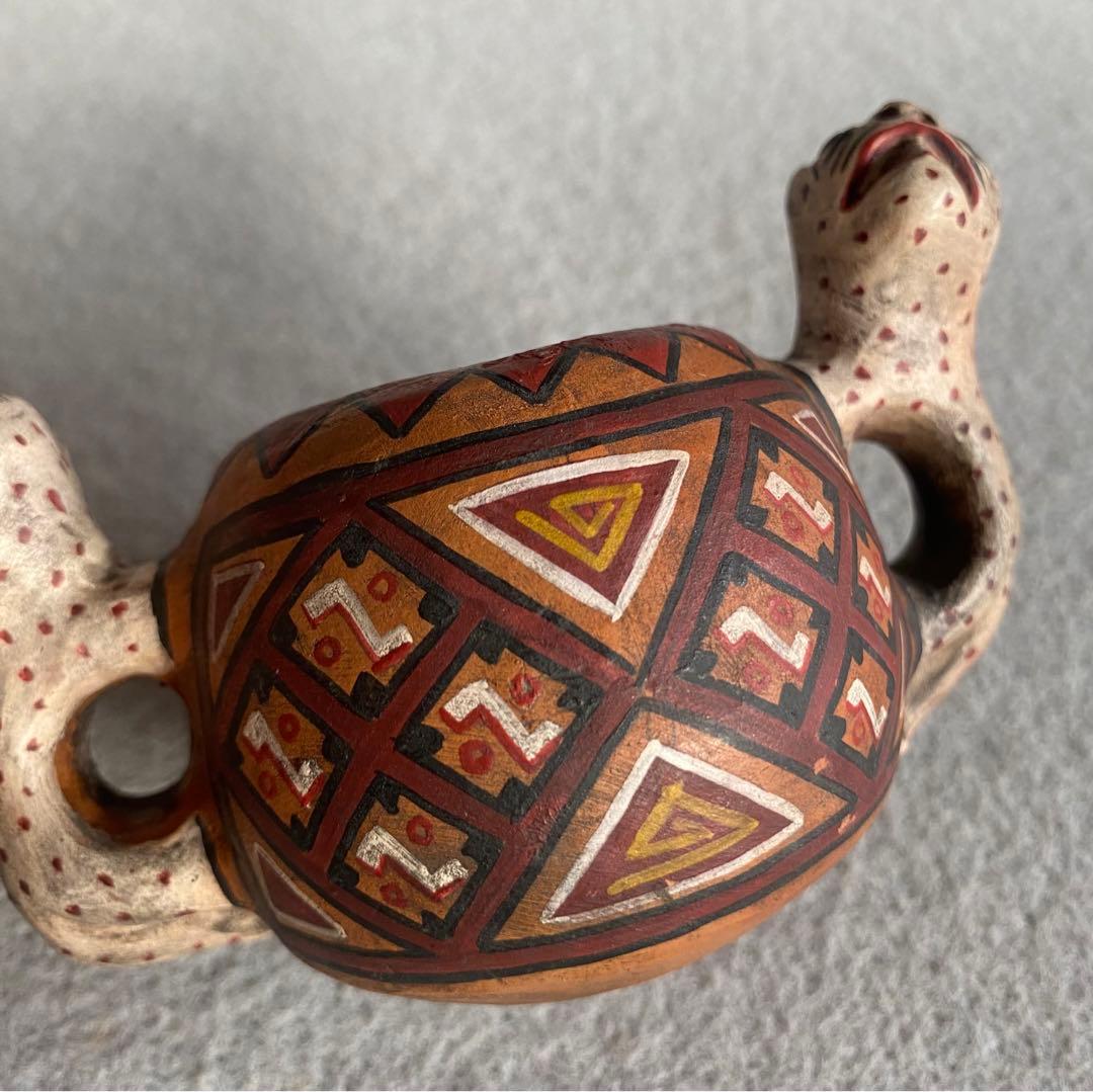【ヴィンテージ】ペルー・インカ／豹・陶器製の容器・食器