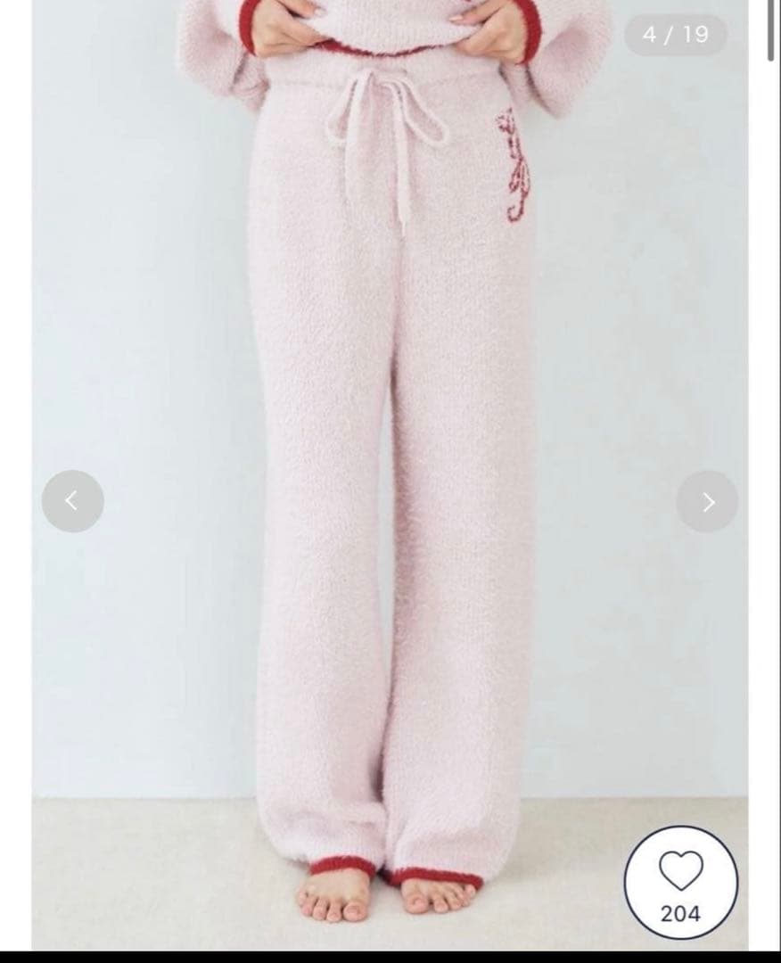 【完売商品】ジェラートピケ　ラメフェザーパンツ　ピンク