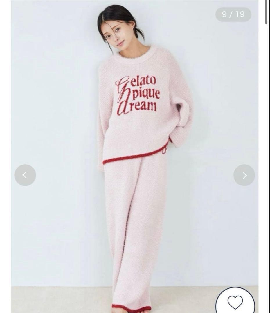 【完売商品】ジェラートピケ　ラメフェザーパンツ　ピンク