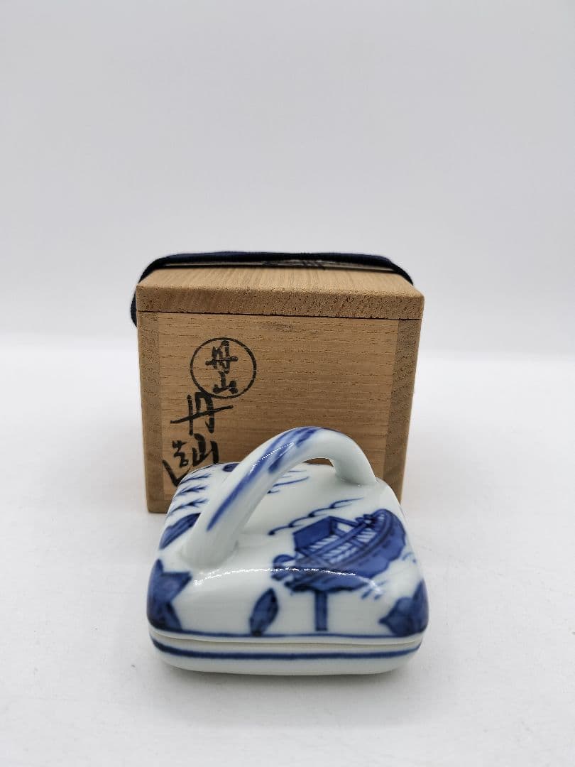 c431 香合 隅田川 小峠舟山 木箱 茶道具 古物
