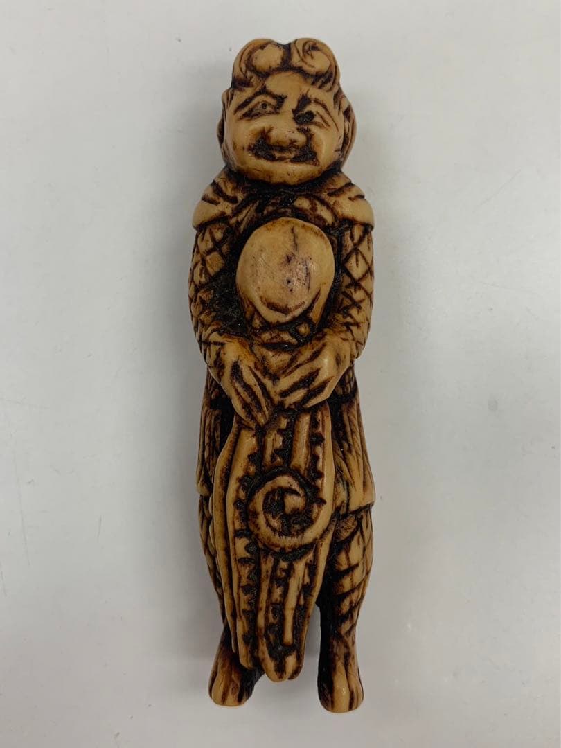 時代物 鹿角 煙管 煙管道具 キセル道具 蛸 漁師 9cm 48g